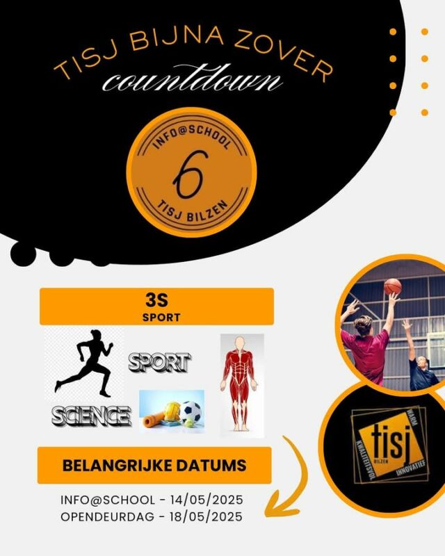 6 D A G E N tot onze Info@school! 🤩

🏓🎾🏊🏼‍♀️ Vandaag in de spotlight dubbele finaliteit - 3SPORT ⚽️🤸🏽🏈

Wil je graag meer info over deze studierichting of wil je je graag inschrijven in onze school? Kom dan zeker een kijkje nemen op onze info@school op woensdag 14 mei tussen 17u en 20u of zondag 18 mei op onze openschooldag tussen 14u en 17u! Hopelijk tot snel! 👋🏼