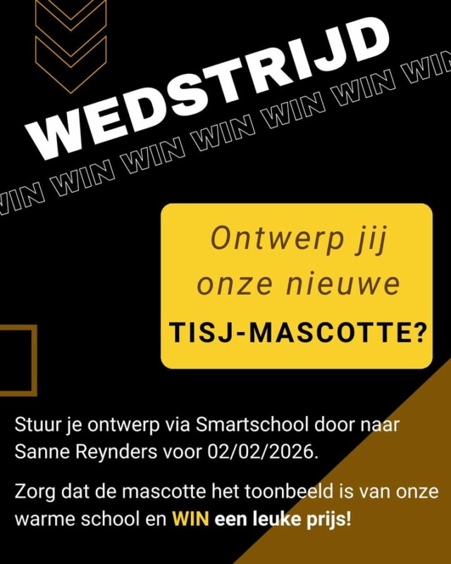 Wij zoeken een mascotte die het warme karakter van onze school uitstraalt.
Denk jij dé perfecte mascotte te kunnen ontwerpen?
Stuur je ontwerp via Smartschool naar Sanne Reynders vóór 02/02/2026.
Wie weet ben jij onze winnaar! 
#Wedstrijd #mascotte #winwinwin #tisjbilzen #tisjdesign #warmeschool